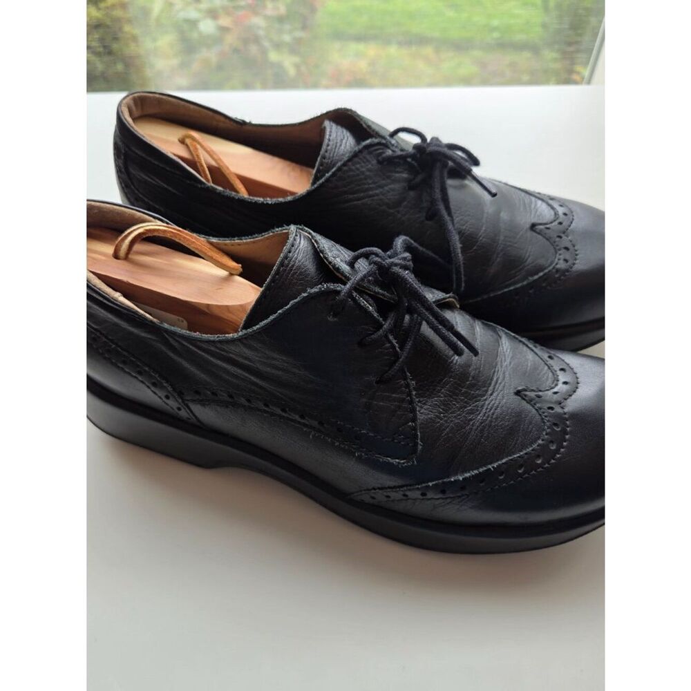 Dromedaris Hornbill Leather Comfort Lace Up Oxfords Size EU 42 Black Wingtip - Picture 4 of 9